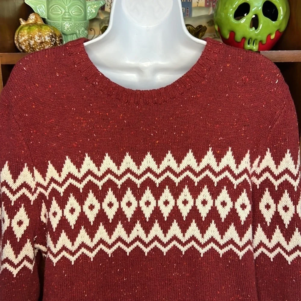 SOLD MERCARI Goodfellow & Co. Fair Isle Sweater Maroon Medium - Picture 3 of 10